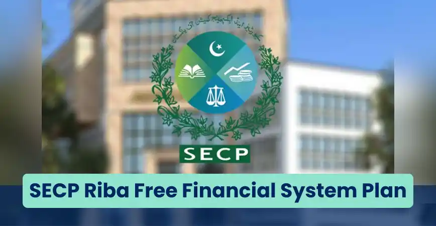 SECP Riba-Free Financial System Plan promoting Shariah-compliant investment opportunities on Amanah Ventures, a business marketplace in Pakistan.